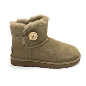 NEW UGG women's mini bailey button ii fashion boots in hickory